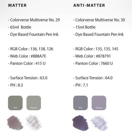 Colorverse Matter & Anti-Matter Ink (No. 29 & 30) - Pure Pens