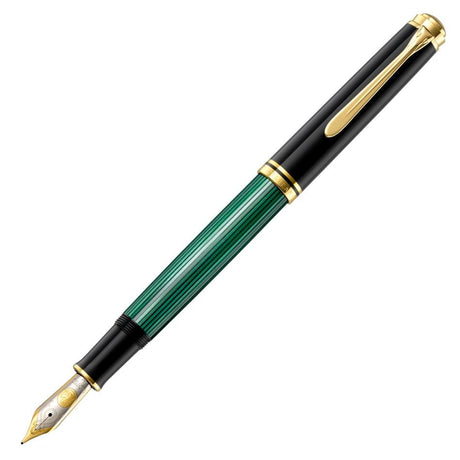 Pelikan M600 Fountain Pen - Green with Gold Trim - Pure Pens